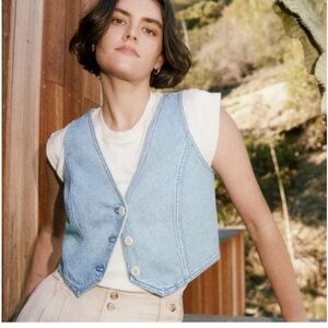 Madewell Light Blue Denim Vest Sz 4